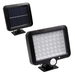 ZETA 71458 Προβολέας με Ανιχνευτή PIR / Αισθητήρα Κίνησης LED 10W 400lm 120° DC 5V με Φωτοβολταϊκό Panel 5V 1W & Επαναφορτιζόμενη Μπαταρία Li-ion 3.2V 2400mAh Αδιάβροχο IP65 Ψυχρό Λευκό 6000K - Sanan SMD Chip - Μαύρο - Μ15 x Π3.5 x Υ13cm - 2 Χρόνια Εγ