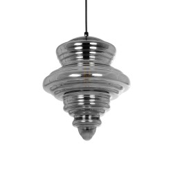 CORTE 206-0028 Μοντέρνο Κρεμαστό Φωτιστικό Οροφής με Ντουί 1 x E27 AC 220-240V IP20 - Μαύρο Φιμέ - Μ25 x Π25 x Υ30cm