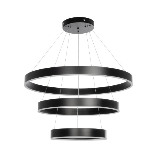 kelvo® VENOM 61188 Μοντέρνο Κρεμαστό Φωτιστικό Οροφής LED 120W 14158lm 120° AC 220-240V IP20 Ρυθμιζόμενο Λευκό CCT με Χειριστήριο από 2700K έως 6000K Dimmable - Lumileds SMD Chip - Μαύρο Ματ - Μ80 x Π80 x Υ60cm - 3 Χρόνια Εγγύηση