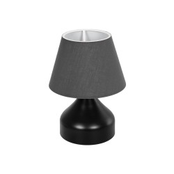 MICKEY 204-0059 Μοντέρνο Επιτραπέζιο Φωτιστικό Πορτατίφ με Ντουί 1 x E27 AC 220-240V IP20 - Μαύρο - Μ22 x Π22 x Υ30cm