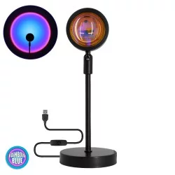 00812 Επιτραπέζιο Φωτιστικό Πορτατίφ LED 12W 600lm 180° DC 5V IP20 Μπλε - Μωβ - Ροζ RAINBOW EFFECT Μαύρο Μέταλλο με Διάφανο Πλαστικό - Μ10 x Π10 x Υ26.5cm - 2 Xρόνια Εγγύηση