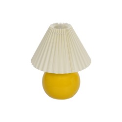 LISBON 204-0155 Μοντέρνο Επιτραπέζιο Φωτιστικό Πορτατίφ με Ντουί 1 x E27 AC 220-240V IP20 - Κίτρινο & Μπεζ - Μ24 x Π24 x Υ28cm