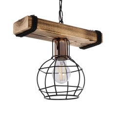 STARLO 201-0004 Vintage Κρεμαστό Φωτιστικό Οροφής με Ντουί 1 x E27 AC 220-240V IP20 - Μπεζ & Μαύρο - Μ30 x Π16 x Υ23cm