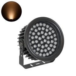 FLOODNEVA 90397 Προβολέας Σποτ Wall Washer LED 54W 4590lm 30° DC 24V Αδιάβροχο IP65 Ultra Θερμό Λευκό 2200K Dimmable - Bridgelux SMD Chip - Μαύρο - Μ24.5 x Π24.5 x Υ14.7cm - 3 Χρόνια Εγγύηση