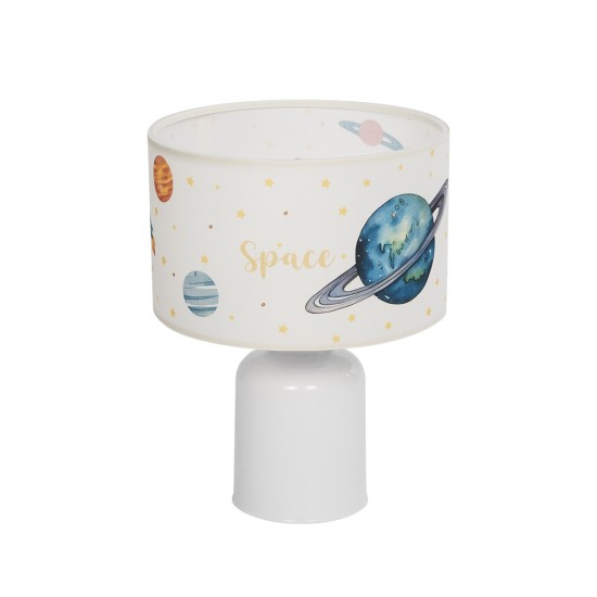 SATURN 204-0030 Παιδικό Eπιτραπέζιο Φωτιστικό Πορτατίφ Μονόφωτο 1 x E27 IP20 Πολύχρωμο Ύφασμα με Λευκό Πλαστικό - Μ24 x Π24 x Υ32cm SATURN 204-0030 Παιδικό Eπιτραπέζιο Φωτιστικό Πορτατίφ Μονόφωτο 1 x E27 IP20 Πολύχρωμο Ύφασμα με Λευκό Πλαστικό - Μ24 x Π24 x Υ32cm