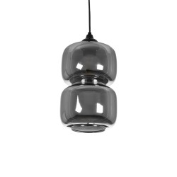 PIAGE 206-0036 Μοντέρνο Κρεμαστό Φωτιστικό Οροφής με Ντουί 1 x E27 AC 220-240V IP20 - Μαύρο Φιμέ - Μ18 x Π18 x Υ31cm