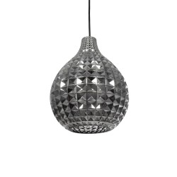 BASTIK 206-0026 Μοντέρνο Κρεμαστό Φωτιστικό Οροφής με Ντουί 1 x E27 AC 220-240V IP20 - Μαύρο Φιμέ - Μ22 x Π22 x Υ26cm