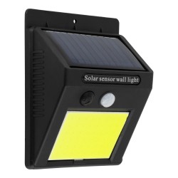 VELION 71495 Προβολέας με Ανιχνευτή PIR / Αισθητήρα Κίνησης LED 10W 500lm 120° DC 5V με Φωτοβολταϊκό Panel 5V 0.3W & Επαναφορτιζόμενη Μπαταρία Li-ion 3.2V 1200mAh Αδιάβροχο IP65 Ψυχρό Λευκό 6000K - Sanan COB Chip - Μαύρο - Μ9.6 x Π4.8 x Υ12.4cm - 2 Χρ