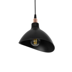 RIVE 203-0143 Μοντέρνο Κρεμαστό Φωτιστικό Οροφής με Ντουί 1 x E27 AC 220-240V IP20 - Μάυρο & Χαλκινο - Μ22 x Π20 x Υ22cm