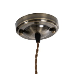 SUSPENS 115105 Vintage Κρεμαστό Φωτιστικό Οροφής με Ντουί 1 x E27 AC 220-240V IP20 - Χρυσό & Καφέ - Μ10 x Π10 x Y108.7cm