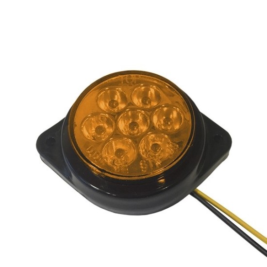 115415 Πλευρικά Φώτα Όγκου Φορτηγών FLAT BULLET LED 7 SMD DC 24V Αδιάβροχο IP66 Πορτοκαλί