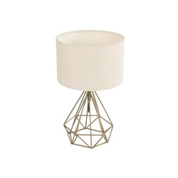 DIAMOND 204-0084 Μοντέρνο Επιτραπέζιο Φωτιστικό Πορτατίφ με Ντουί 1 x E27 AC 220-240V IP20 - Χρυσό & Μπεζ - Μ24,5 x Π24,5 x Υ40cm