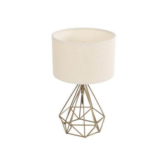 DIAMOND 204-0084 Μοντέρνο Επιτραπέζιο Φωτιστικό Πορτατίφ με Ντουί 1 x E27 AC 220-240V IP20 - Χρυσό & Μπεζ - Μ24,5 x Π24,5 x Υ40cm