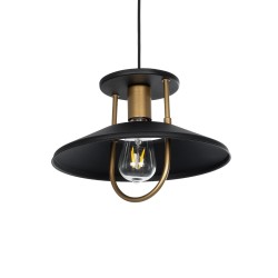 BILLA 203-0042 Vintage Κρεμαστό Φωτιστικό Οροφής με Ντουί 1 x E27 AC 220-240V IP20 - Μαύρο & Χρυσό - M30.5 x Π30.5 x Υ20cm