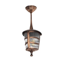 ZARDIN 203-0224 Vintage Φωτιστικό Οροφής με Ντουί 1 x E27 AC 220-240V IP44 - Χάλκινο - Μ17 x Π17 x Υ42cm