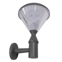 SOLARTIS 12125 Φωτιστικό Κολωνάκι Κήπου LED 10W 1000lm 180° με Ενσωματωμένο Φωτοβολταϊκό Panel 6V 5W & Επαναφορτιζόμενη Μπαταρία Li-ion 3.2V 6000mAh με Αισθητήρα Ημέρας-Νύχτας Αδιάβροχο IP65 Ψυχρό Λευκό 6000K - Γκρι Ανθρακί - Μ26 x Π26 x Υ37cm - 2 Χρό