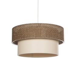 LIVA 203-0175 Μοντέρνο Κρεμαστό Φωτιστικό Οροφής με Ντουί 1 x E27 AC 220-240V IP20 - Καφέ & Μπεζ - Μ38 x Π38 x Υ30cm