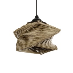 HUSLE 205-0043 Boho Κρεμαστό Φωτιστικό Οροφής με Ντουί 1 x E27 AC 220-240V IP20 - Μπεζ - M28 x Π28 x Υ19cm