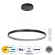 DIAMOND 61522 Κρεμαστό Φωτιστικό Δαχτυλίδι-Κύκλος LED CCT 45W 5040lm 360° AC 220-240V - Εναλλαγή Φωτισμού μέσω Τηλεχειριστηρίου All In One Ψυχρό 6000k+Φυσικό 4500k+Θερμό 2700k Dimmable Φ60cm - Μαύρο - 3 Years Warranty