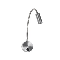 GOOSE 61691 Μοντέρνο Φωτιστικό Τοίχου - Απλίκα Ξενοδοχείου Reading Light LED 3W 300lm 36° AC 220-240V IP20 Θερμό Λευκό 2700K - CREE XPE Chip & TÜV SÜD Driver - Νίκελ Βούρτσας - Μ6.5 x Π15 x Υ24.5cm - 3 Χρόνια Εγγύηση