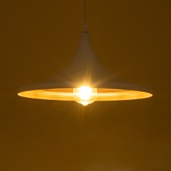 SHANGHAI 01026-B Μοντέρνο Κρεμαστό Φωτιστικό Οροφής με Ντουί 1 x E27 AC 220-240V IP20 - Λευκό & Χρυσό - Μ37 x Π37 x Υ17cm