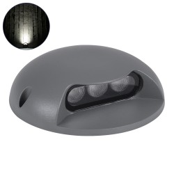 STEPLUNA 90623 Φωτιστικό Σκαλοπατιού / Διαδρόμου LED 3W 345lm 10° DC 24V Αδιάβροχο IP65 Φυσικό Λευκό 4500K Dimmable - Bridgelux SMD Chip - Γκρι Ανθρακί - Μ12 x Π12 x Υ3cm - 3 Χρόνια Εγγύηση