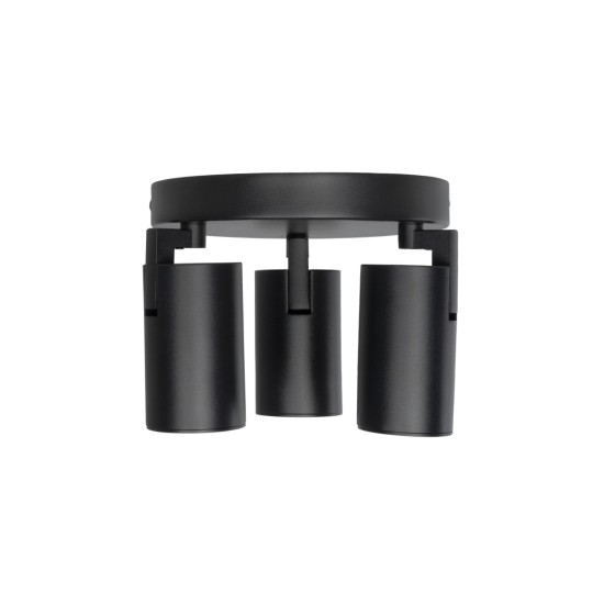 kelvo® SPOTA KLV-101-0144 Κινούμενο Φωτιστικό Σποτ Οροφής για 3 Λάμπες MR16 με Ντουί GU10 AC 220-240V IP20 - Μαύρο Ματ - Μ19 x Π19 x Υ14cm