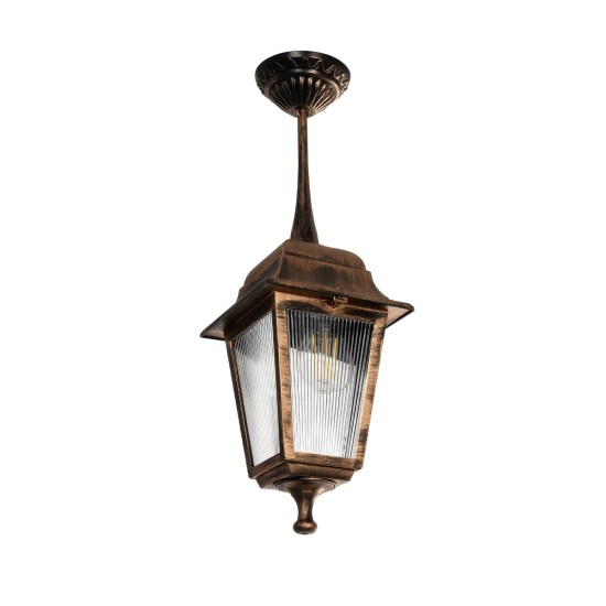 SOLME 203-0214 Vintage Κρεμαστό Φωτιστικό Φαναράκι Μονόφωτο 1 x E27 IP44 Χάλκινο Πλαστικό - Μ15 x Π15 x Υ50cm SOLME 203-0214 Vintage Κρεμαστό Φωτιστικό Φαναράκι Μονόφωτο 1 x E27 IP44 Χάλκινο Πλαστικό - Μ15 x Π15 x Υ27cm