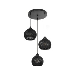 YASAM 203-0022 Vintage Κρεμαστό Φωτιστικό Οροφής με Ντουί 3 x E27 AC 220-240V IP20 - Μαύρο - Μ42 x Π42 x Υ54cm