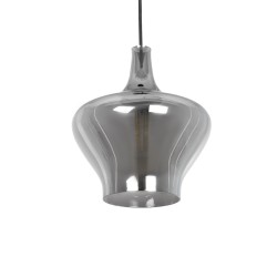 OVOCE 206-0032 Μοντέρνο Κρεμαστό Φωτιστικό Οροφής με Ντουί 1 x E27 AC 220-240V IP20 - Μαύρο Φιμέ - Μ20 x Π20 x Υ22cm