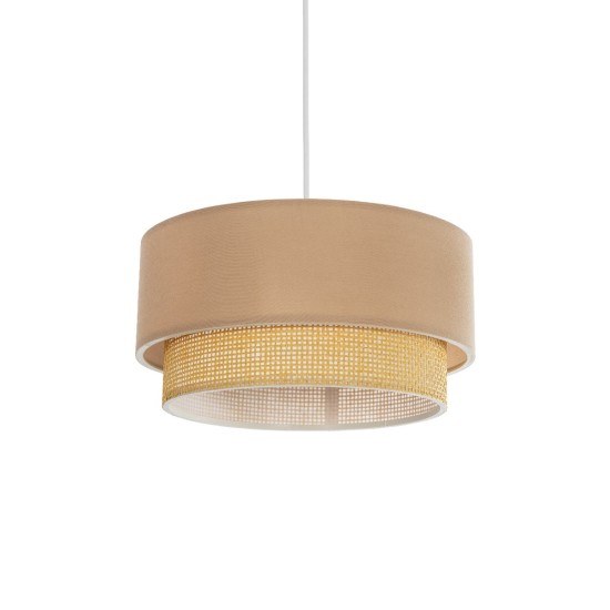 BIGGIE 204-0096 Μοντέρνο Κρεμαστό Φωτιστικό Οροφής με Ντουί 1 x E27 AC 220-240V IP20 - Μπεζ - Μ30 x Π30 x Υ17cm