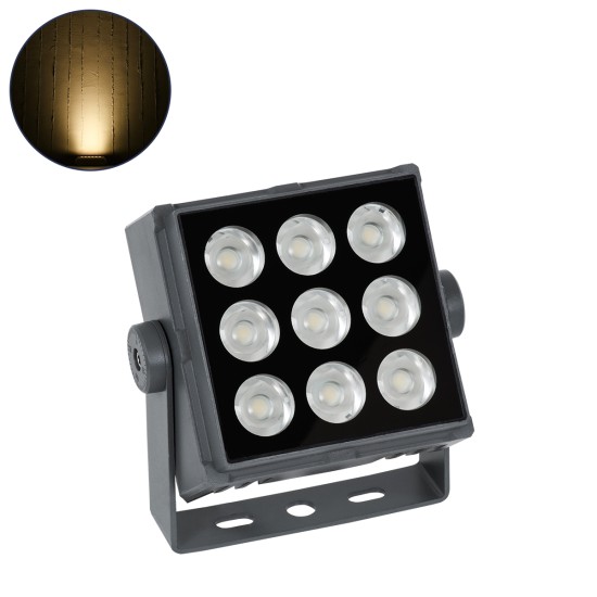 FLOOD-TINY 90368 Προβολέας Wall Washer για Φωτισμό Κτιρίων LED 27W 2430lm 3° DC 24V Αδιάβροχο IP65 Μ13.8 x Π16.4 x Υ7cm Θερμό Λευκό 2700K - Γκρι Ανθρακί - 3 Χρόνια Εγγύηση