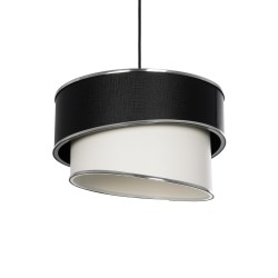 SONIA 203-0118 Μοντέρνο Κρεμαστό Φωτιστικό Οροφής με Ντουί 1 x E27 AC 220-240V IP20 - Λευκό & Μαύρο - Μ30 x Π30 x Υ24cm