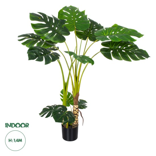 Artificial Garden MONSTERA PLANT 20004 - Τεχνητό Διακοσμητικό Φυτό Μονστέρα Υ140cm