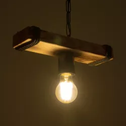 GLISTER 201-0001 Vintage Κρεμαστό Φωτιστικό Οροφής με Ντουί 1 x E27 AC 220-240V IP20 - Μπεζ & Μαύρο - Μ30 x Π9 x Υ10cm