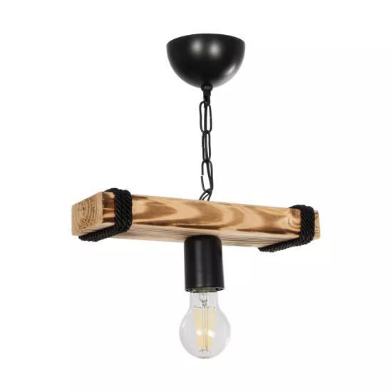 GLISTER 201-0001 Vintage Κρεμαστό Φωτιστικό Ράγα Μονόφωτο 1 x E27 IP20 Μπεζ Ξύλο με Μαύρο Σχοινί - Μ30 x Π9 x Υ10cm GLISTER 201-0001 Vintage Κρεμαστό Φωτιστικό Ράγα Μονόφωτο 1 x E27 IP20 Μπεζ Ξύλο με Μαύρο Σχοινί - Μ30 x Π9 x Υ10cm