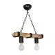 GLISTER 201-0002 Vintage Κρεμαστό Φωτιστικό Ράγα Δίφωτο 2 x E27 IP20 Μπεζ Ξύλο με Μαύρο Σχοινί - Μ38 x Π9 x Υ10cm GLISTER 201-0002 Vintage Κρεμαστό Φωτιστικό Ράγα Δίφωτο 2 x E27 IP20 Μπεζ Ξύλο με Μαύρο Σχοινί - Μ38 x Π9 x Υ10cm