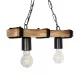 GLISTER 201-0002 Vintage Κρεμαστό Φωτιστικό Ράγα Δίφωτο 2 x E27 IP20 Μπεζ Ξύλο με Μαύρο Σχοινί - Μ38 x Π9 x Υ10cm GLISTER 201-0002 Vintage Κρεμαστό Φωτιστικό Ράγα Δίφωτο 2 x E27 IP20 Μπεζ Ξύλο με Μαύρο Σχοινί - Μ38 x Π9 x Υ10cm