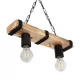 GLISTER 201-0002 Vintage Κρεμαστό Φωτιστικό Ράγα Δίφωτο 2 x E27 IP20 Μπεζ Ξύλο με Μαύρο Σχοινί - Μ38 x Π9 x Υ10cm GLISTER 201-0002 Vintage Κρεμαστό Φωτιστικό Ράγα Δίφωτο 2 x E27 IP20 Μπεζ Ξύλο με Μαύρο Σχοινί - Μ38 x Π9 x Υ10cm