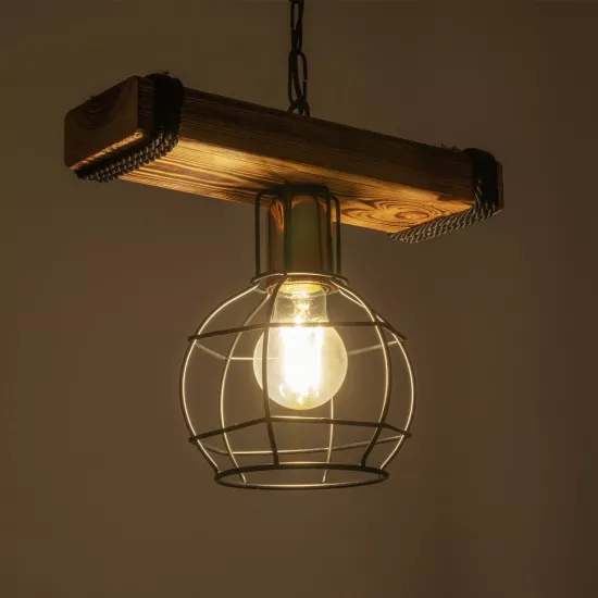 STARLO 201-0004 Vintage Κρεμαστό Φωτιστικό Ράγα Μονόφωτο 1 x E27 IP20 Μπεζ Ξύλο με Μαύρο Μέταλλο - Μ30 x Π16 x Υ23cm STARLO 201-0004 Vintage Κρεμαστό Φωτιστικό Ράγα Μονόφωτο 1 x E27 IP20 Μπεζ Ξύλο με Μαύρο Μέταλλο - Μ30 x Π16 x Υ23cm