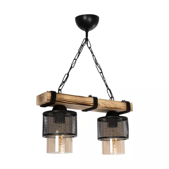 GLORA 201-0008 Vintage Κρεμαστό Φωτιστικό Ράγα Δίφωτο 2 x E27 IP20 Μπεζ Ξύλο με Μαύρο Μέταλλο & Μελί Γυαλί - Μ38 x Π12 x Υ21cm GLORA 201-0008 Vintage Κρεμαστό Φωτιστικό Ράγα Δίφωτο 2 x E27 IP20 Μπεζ Ξύλο με Μαύρο Μέταλλο & Μελί Γυαλί - Μ38 x Π12 x Υ21cm