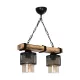 GLORA 201-0008 Vintage Κρεμαστό Φωτιστικό Ράγα Δίφωτο 2 x E27 IP20 Μπεζ Ξύλο με Μαύρο Μέταλλο & Μελί Γυαλί - Μ38 x Π12 x Υ21cm GLORA 201-0008 Vintage Κρεμαστό Φωτιστικό Ράγα Δίφωτο 2 x E27 IP20 Μπεζ Ξύλο με Μαύρο Μέταλλο & Μελί Γυαλί - Μ38 x Π12 x Υ21cm