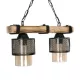 GLORA 201-0008 Vintage Κρεμαστό Φωτιστικό Ράγα Δίφωτο 2 x E27 IP20 Μπεζ Ξύλο με Μαύρο Μέταλλο & Μελί Γυαλί - Μ38 x Π12 x Υ21cm GLORA 201-0008 Vintage Κρεμαστό Φωτιστικό Ράγα Δίφωτο 2 x E27 IP20 Μπεζ Ξύλο με Μαύρο Μέταλλο & Μελί Γυαλί - Μ38 x Π12 x Υ21cm