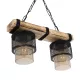 GLORA 201-0008 Vintage Κρεμαστό Φωτιστικό Ράγα Δίφωτο 2 x E27 IP20 Μπεζ Ξύλο με Μαύρο Μέταλλο & Μελί Γυαλί - Μ38 x Π12 x Υ21cm GLORA 201-0008 Vintage Κρεμαστό Φωτιστικό Ράγα Δίφωτο 2 x E27 IP20 Μπεζ Ξύλο με Μαύρο Μέταλλο & Μελί Γυαλί - Μ38 x Π12 x Υ21cm