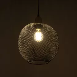 SOLUX 201-0019 Μοντέρνο Κρεμαστό Φωτιστικό Οροφής με Ντουί 1 x E27 AC 220-240V IP20 - Μαύρο & Χρυσό - Μ25 x Π25 x Υ32cm