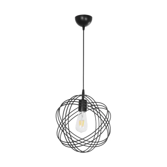 GLOWN 201-0023 Μοντέρνο Κρεμαστό Φωτιστικό Οροφής με Ντουί 1 x E27 AC 220-240V IP20 - Μαύρο - Μ30 x Π30 x Υ33cm