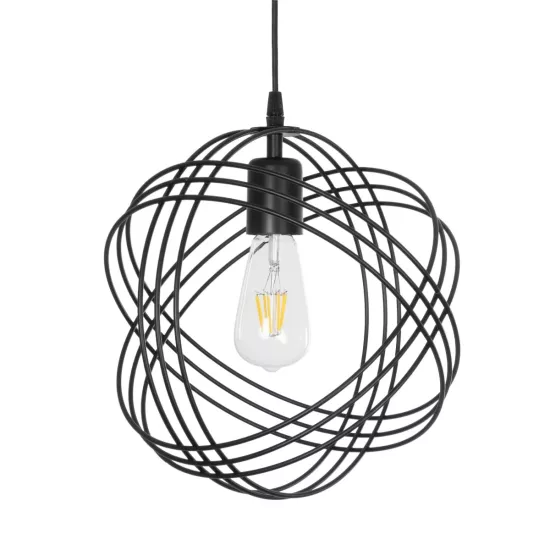 GLOWN 201-0023 Μοντέρνο Κρεμαστό Φωτιστικό Οροφής με Ντουί 1 x E27 AC 220-240V IP20 - Μαύρο - Μ30 x Π30 x Υ33cm