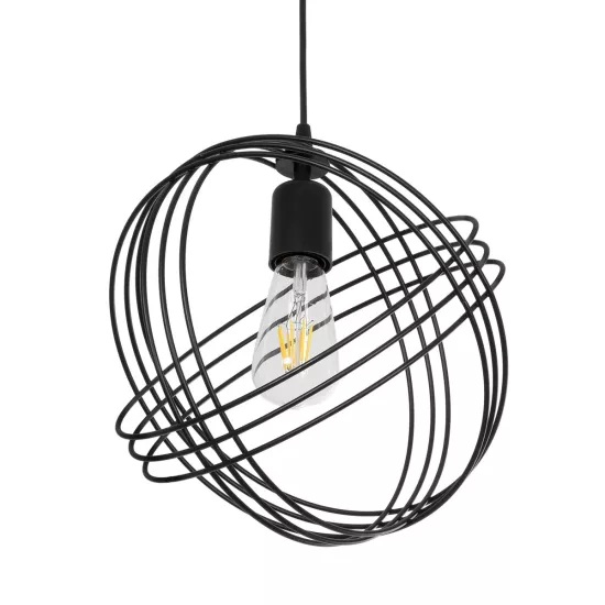 GLOWN 201-0023 Μοντέρνο Κρεμαστό Φωτιστικό Οροφής με Ντουί 1 x E27 AC 220-240V IP20 - Μαύρο - Μ30 x Π30 x Υ33cm