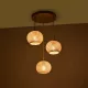 ILLUMIO 201-0027 Vintage Κρεμαστό Φωτιστικό Μπάλα Τρίφωτο 3 x E27 IP20 Χρυσό Μέταλλο με Μπεζ Σχοινί - Μ40 x Π40 x Υ53cm