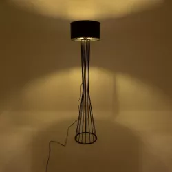 NOVA 201-0037 Μοντέρνο Επιδαπέδιο Φωτιστικό με Ντουί 1 x E27 AC 220-240V IP20 - Μαύρο - Μ36 x Π36 x Υ148cm